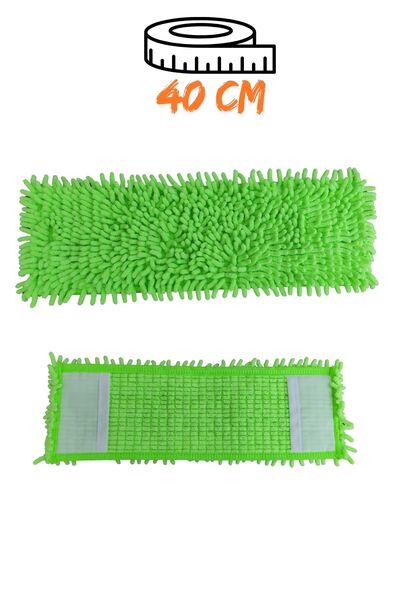 MaxClean Mikrofiber Makarna Mop Ucu - Paspas Yedek Başlık Yeşil 40 cm
