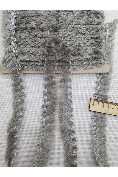 Esteks Dantel ve Tekstil Aksesuarları Cream Colored 5 Meters Stripe Tassel Fringe