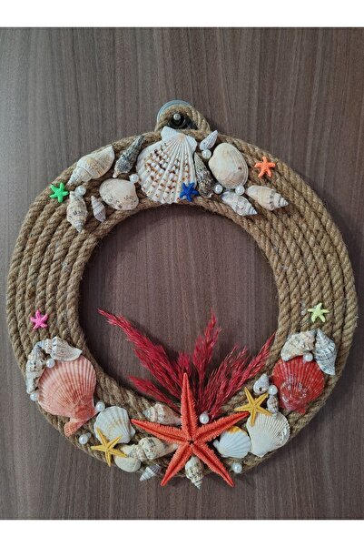 Butik Deniz Kabuklu Kordon İp Dekorasyon Süsü