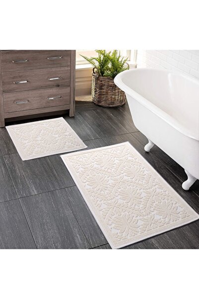 WOOF HOME 2 Li Bukle Banyo Takımı (BANYO TEKSTİLİ/MODERN/DOĞAL/SADE/ŞIK KAYMA...