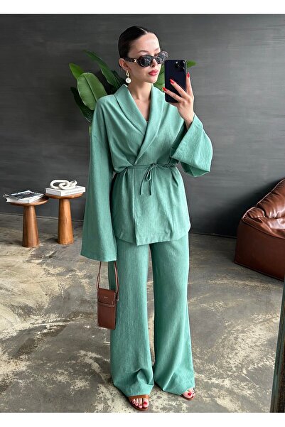 My Blog Menta kimonó és nadrág kendőgallér szett