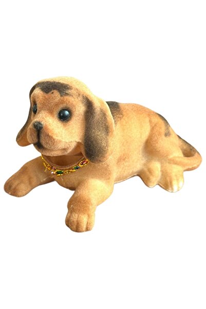 PeriYedi KAFA SALLAYAN KÖPEK ARABA SÜSÜ KAHVERENGİ RENK 14 CM