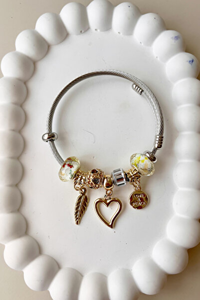 Fubena 8002 نموذج الحب والسلام سوار الصلب المتدلي