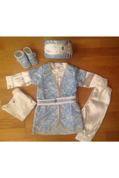 Tafyy Baby Boy Şehzade Mevlüt Set Circumcision, Cream-blue-burgundy, Eid Circumcision Set Birth Gift