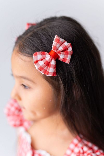 PixyLove Girl's Red 2-Piece CliP Bow Bean Bag Set