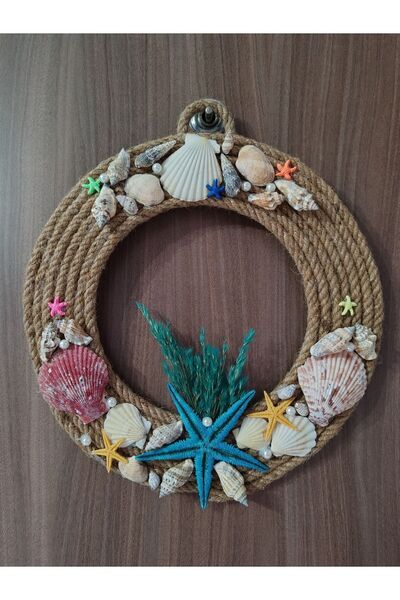 Butik Deniz Kabuklu Kordon İp Dekorasyon Süsü