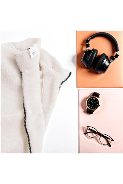 DEEPSHOPPİNG Unisex Black Oversize Plush Jacket