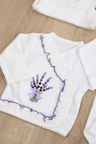 Sitilin Ecru Baby Girl Luxury Lace Cross-stitched 10-piece Hospital Discharge Set - 100% Cotton Stl6739