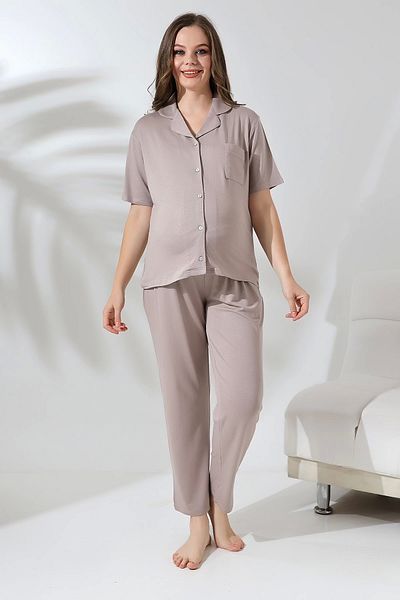 LadyMina Pijama Σετ Πιτζάμες Διπλό Mink Pregnant and Maternity
