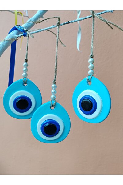 Butik 3 Adet El Yapımı Asmalı Nazar Boncuğu, Duvar Dekorasyon Ürünleri, Ev, B...