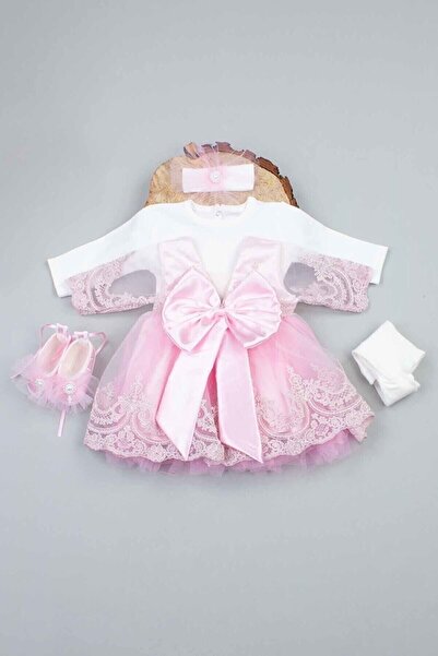 babylia Pembe Prenses Kız Bebek Mevlüt Elbise Seti