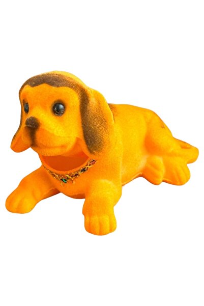PeriYedi KAFA SALLAYAN KÖPEK ARABA SÜSÜ TURUNCU RENK 14 CM