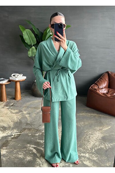 My Blog Menta kimonó és nadrág kendőgallér szett