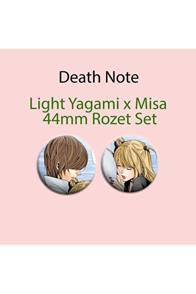 Akumastik Death Note Light Yagami x Misa 2 adet 44mm buton rozet - Anime Rozet