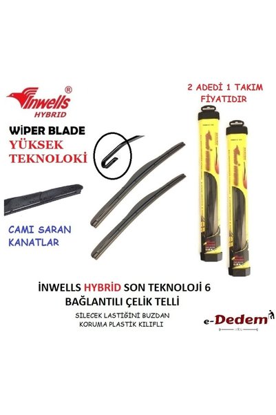 Inwells Renault 19 Muz Silecek Seti 50cm + 50cm Hybrit