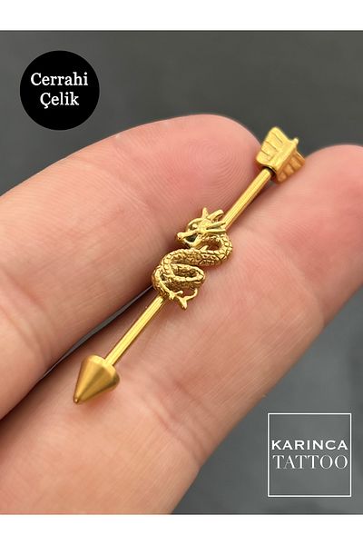 Karınca Piercing Snake Surgical Steel Industrial Industrial Bridge Piercing (Ant Tattoo)