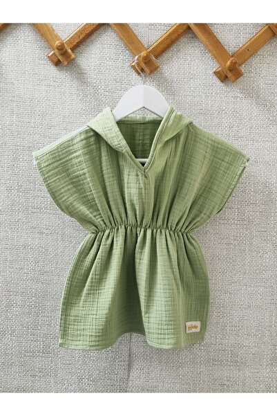 Yada Baby %100 Pamuklu Müslin Bürümcük Kumaş Çocuk&bebek Kapüşonlu Panço Born...