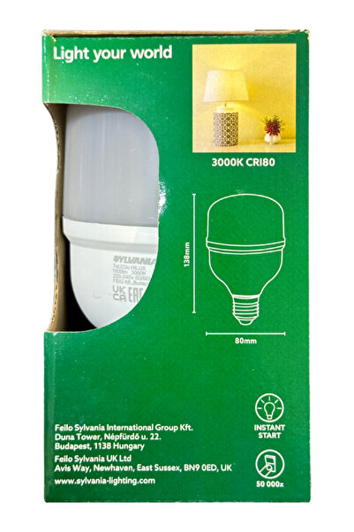 Sylvania 18W 3000K (Sarı Işık) E27 Duylu Torch Ampul