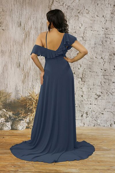 FaBe Fashion Valon Detailed Chiffon Dress on the Shoulder