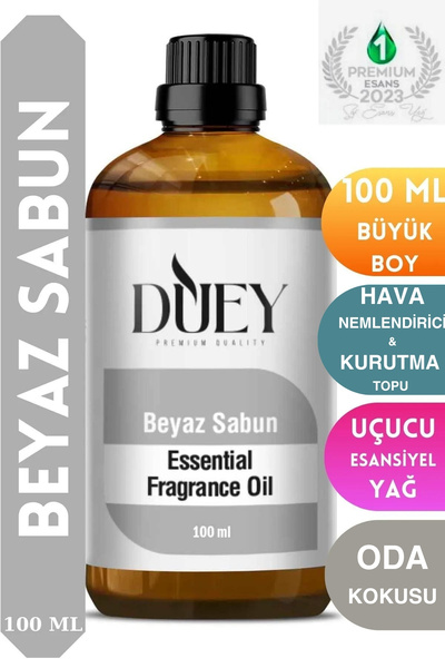 DUEY Beyaz Sabun Uçucu Yağ 100ML Buhurdanlık Yağı Difüzör Esansı Oda Kokusu E...