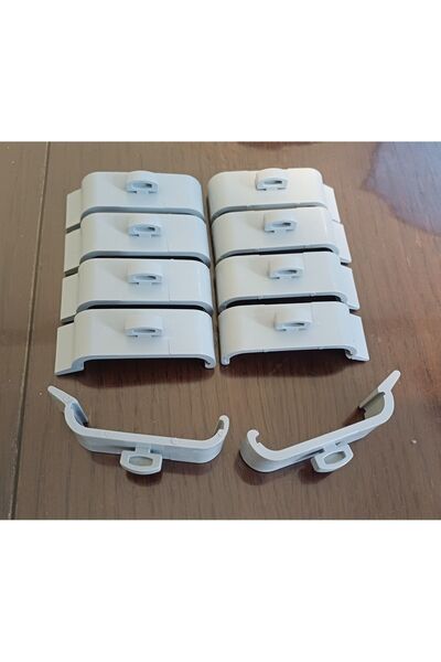 GÜLSEM DEKOR Stor Perde Kornis Montaj Aparatı Krem Ve Gri Renk 10 Adet