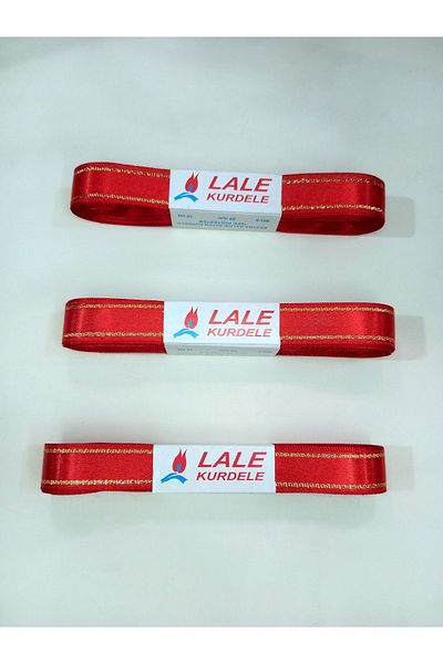 yörük tuhafiye Red Glitter Satin Ribbon - 2 cm 10 Meter Ball Ribbon