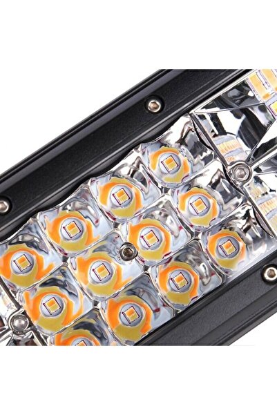 C9 Off Road 3 Sıra 270w Çift Modlu Led Lamba Beyaz Ve Turuncu Flaşlı 56 Cm 3030 Cree Led