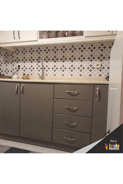 Bigaia Model de piatră Gri Alb Blat de bucătărie Placi acoperite cu folie 60cmx100cm