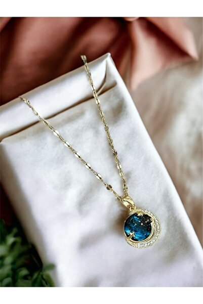 İNN JEWELLERY Çelik Kolye Kararmaz Antialerjik Gezegen Figürlü (2 YIL İTHALATÇI GARANTİLİ)