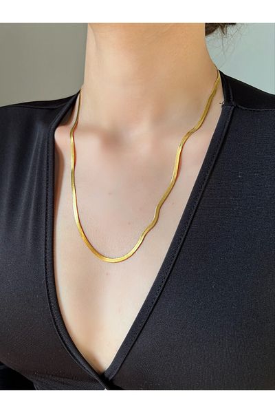 PİRAYE AKSESUAR Gold Italian Chain Necklace