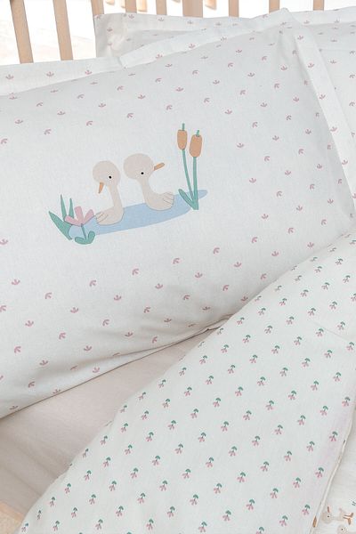 Yataş Mini Boone Baby Duvet Cover Set - Organic Ranforce, Beige