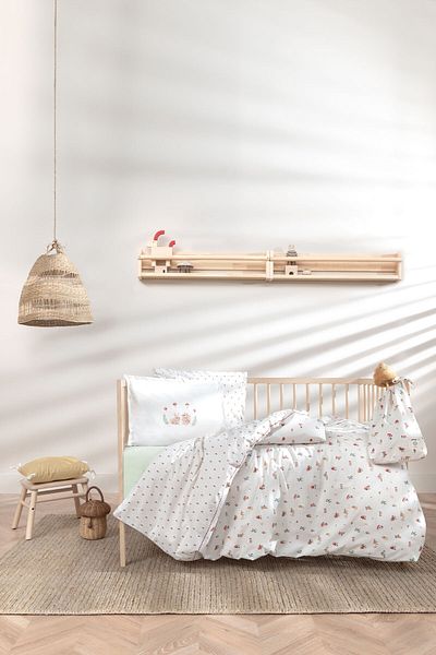 Yataş Mini Maples Baby Organic Ranforce Duvet Cover Set - Ecru