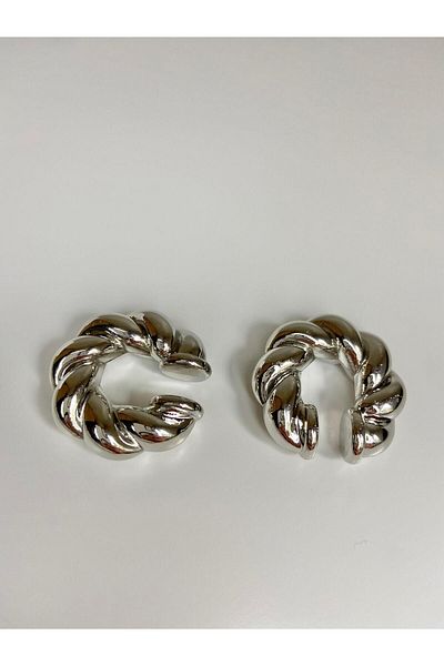 Aura Navis الفضة السمين تويست نموذج الأقراط Earcuff