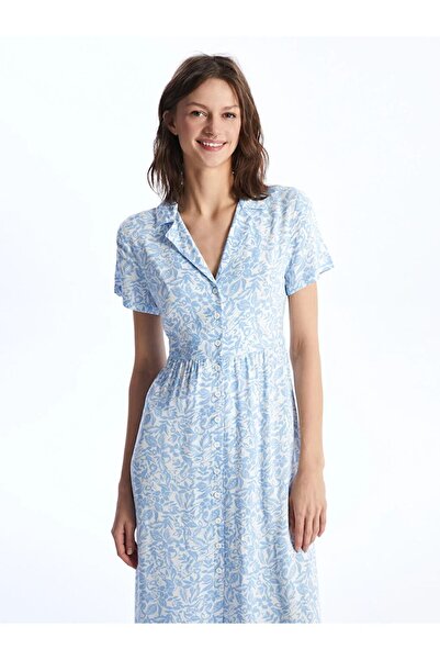 LC Waikiki XSIDE Desenli Kısa Kollu Kadın Gömlek Elbise