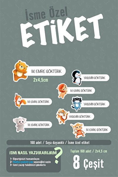 AlyMarkt 160 قطعة من الملصقات المدرسية للحيوانات الصغيرة - دفتر ملاحظات بالقل...