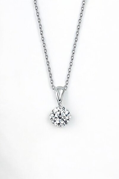 jelux silver Gümüş 925 Ayar 6 Mm Premium Star Kesim Zirkon Taşlı 45 Cm Kolye