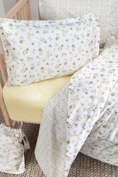 Yataş Mini Hermal Baby Organic Ranforce Duvet Cover Set - Yellow