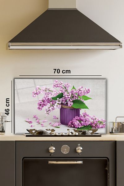 Rosyvien Purple Lilac Glass Stove Protector - for Kitchen Built-In and Countertop, Tempered and Rhoded