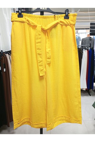 AKŞEN GİYİM Pantaloni cu fustă din bumbac și in mărime mare - Lungime 90 cm, picior dublu cu creasta