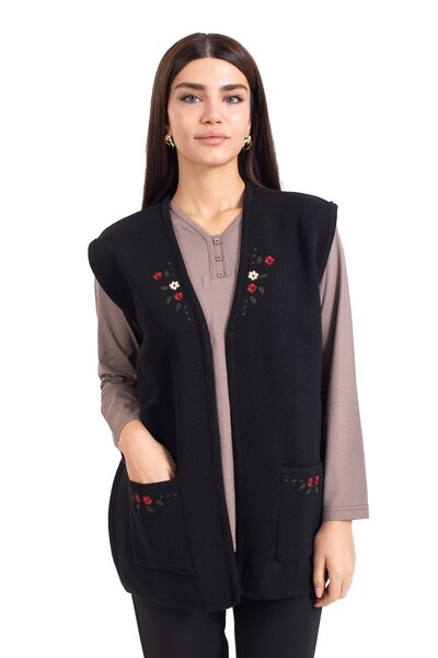 Mutlu City Середнього віку та старше вишитий трикотажний жіночий жилет - без ґудзиків, вишивка хрестиком 310