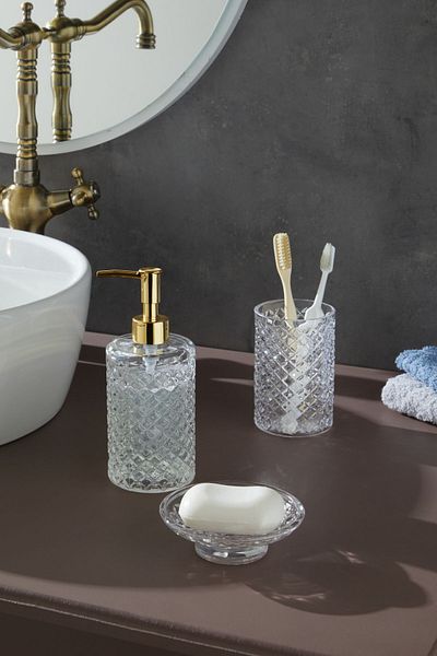 Glamis Selen Concept Cage Model Handmade Glass Bathroom Set Set of 3