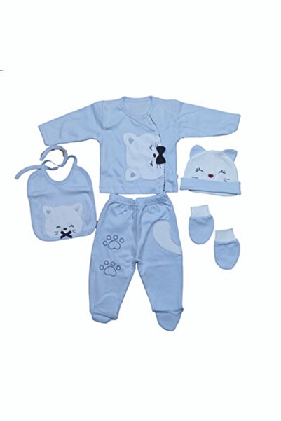 Gaye Bebe Sevimli Kedi 5 Parça Hastane Çıkış Seti