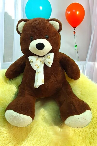 hey me: lisa Sevimli Peluş Koyu Kahve 80cm Ayı Oyuncak Ayıcık En Güzel Hediyeler