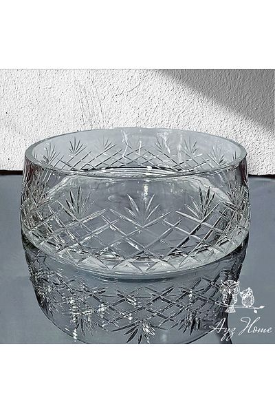 AYZ HOME Glass Salad Cutting Crystal Handheld Presentation Bowl