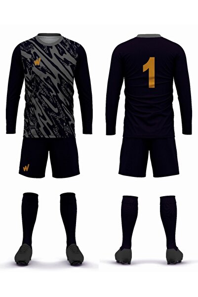 Wallzon Kaleci Forma Takımı,eşofman,şort,çorap Zenga Model 3 Lü Set (SÜNGERSİZ)