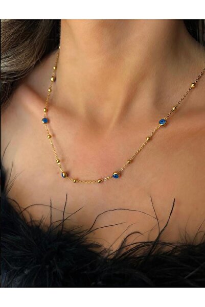 LA POTENTE BEREN Çelik Kolye Kararmaz Nazar Boncuğu Figürlü Antialerjik Zarif