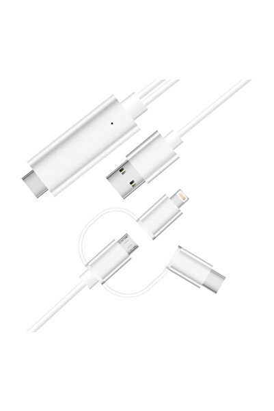 MiraScreen Hdmi Görüntü Aktarım Tv Kablosu Iphone-type C -samsung Uyumlu 3in 1 Usb Hdtv