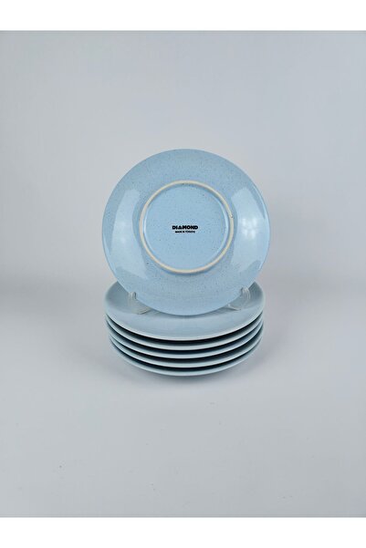 Kütahya Porselen Porselen Bebe Mavi Nokta Desenli 20 Cm Tatlı Tabağı