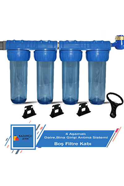 lotto filters Daire Bina Sayaç Girişi 4 Aşama Su Arıtma Cihazı (içi Boş Kap )