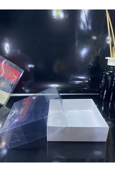 dmrpack 7x7x3 White Box with Acetate Cover (100 Pieces) Wedding Engagement Henna Promise Gift